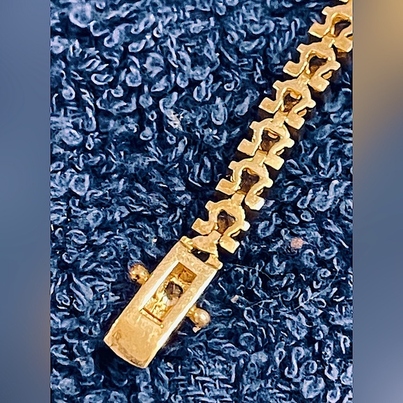 Crystal bracelet tennis reversible Silvertone inscribed 7 1/2" - Picture 7 of 8